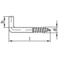 Toolcraft Bare skrue kroge 80 mm Galvaniseret stål 100 stk