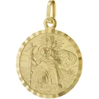 Trendor 51955 Christophorus Gold 585 (14K) Schutzpatron Anhänger 16 mm