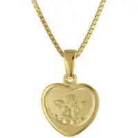 Trendor 75713 Halskette mit Schutzengel für Mädchen Gold auf Silber 925