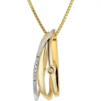 Trendor 15576 Halsschmuck für Damen mit Diamant-Anhänger Gold 333/8K