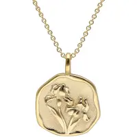 Trendor 68002-02 Halskette mit Monatsblume Februar 925 Silber Vergoldet