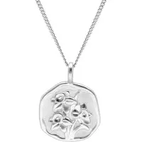 Trendor 68000-03 Halskette mit Monatsblume März 925 Silber Rhodiniert