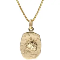 Trendor 15382-08 Löwe Sternzeichen Gold 333 / 8K mit vergoldeter Silberkette