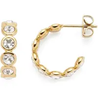 Leonardo 024339 Damen-Ohrringe Cremona Creolen mit Kristallen Goldfarben