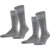 Falke Socken Happy Herren Light Grey Melange (2er-Pack)-Schuhgröße 43 - 46