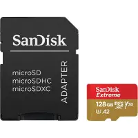 SanDisk Extreme, 128 GB, MicroSDXC, 160 MB/s, 90 MB/s, Class 3 (U3), V30