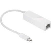 Goobay USB-C-Ethernet-Adapter, weiß, zum Anschluss eines PCs oder Apple MacBook an ein Ethernet-Netzwerk (RJ45) über den USB-C-Anschluss
