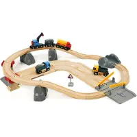 BRIO Zug- und Fahrbahn-Pilotenset - 32 Teile - Grau/Holz 33210 - - One Size - Züge
