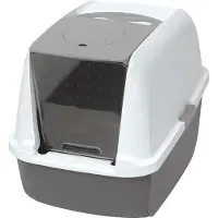 Catit Katzentoilette mit Dach und Kohlefilter weiß/grau ca. 56 x 42 x 44 cm