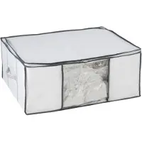 SmartaSaker Vakuum-Speicherkasten 65 cm 81 Liter Polypropylen weiß/grau