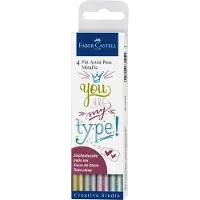 Faber-Castell Pitt Artist Pen Metallic 1.5 Tuschestift, 4er Etui (167304)