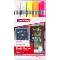 Edding Kreidemarker 4095, 2-3 mm, weiß, 5 Stück