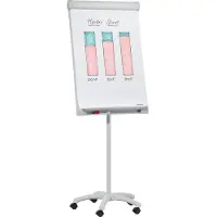 Franken Flipchart PRO Mobil FC41, 5 Rollen, höhenverstellbar, magnethaftend, Ablageschale, Tafel 670 x 950 mm