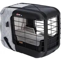 4Pets Dog Caree Transportbox für Haustiere bis 15 kg, Modell:Cool Grey