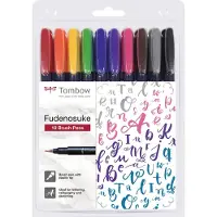Tombow Kalligrafiestift Fudenosuke Harte Pinselspitze 10er-Pack