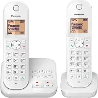 Panasonic DECT KX-TGC422, Anrufbeantworter, Strahlungsarm, Farbe: Weiß