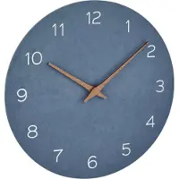 TFA-Dostmann 60.3054.06 Analoge Wanduhr mit Holzzeigern, Quarz, langlebige Batterie, taubenblau, mitteldichte Faserplatte, 297 x 45 x 297 mm (L x B x H)