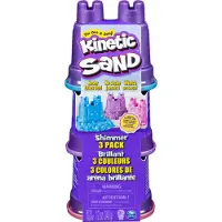 Spin Master Schimmer Sand 3er Pack 340 g - 3 Farben Glitzersand aus Schweden in Burgenförmchen für kreatives, sauberes Indoor Sandspiel, für Kinder ab 3 Jahren