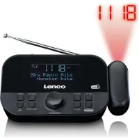 Lenco CR-615BK - DAB+ und FM-Radiowecker mit Projektion - Schwarz