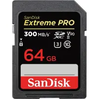 SanDisk Extreme PRO SDXC-UHS-II-Speicherkarte, V90 - 64 GB, 300 MB/s, 260 MB/s