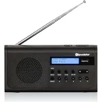 Roadstar TRA-300D+/BK, Tragbar, Analog & Digital, DAB+, FM, Automatisches Tuning, 2 W, LCD