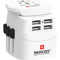 Skross 1.302471, Universal, Universal, Typ B, Typ I (AU), Typ F, Typ G (VK), Typ L (IT), Typ B, Typ I (AU), Typ C, Typ F, Typ J (CH), Typ N (BR), Typ G (VK), 100-250 V, 50 - 60 Hz