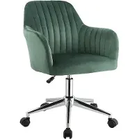 Vente-unique Bürostuhl höhenverstellbar - Samt - Grün - ELEANA