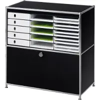 Styro Schubladenbox Styroval Pro, 10 Schubladen, offen, DIN C4, Polystyrol, öko-schwarz