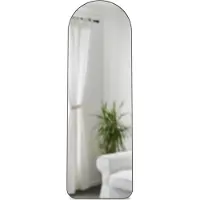 Umbra Standspiegel Hubba Gewölbt, Spiegel, Spiegelglas, Kunststoff, Titan, 51 x 158 cm, 1017062-378