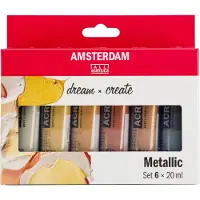 Amsterdam Standard Series acrylics set metallic | 6 x 20 ml