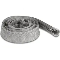 DeLOCK Geflechtschlauch mit Reissverschluss hitzebeständig 2 m x 30 mm grau