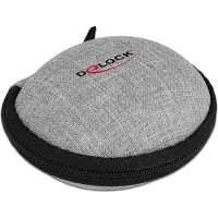 DeLOCK Kopfhörer Schutztasche für In-Ear Kopfhörer, Hülle, Polyester, Schwarz, Grau