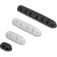 DeLOCK Kabelhalter selbstklebend Kombi Set 4 Stück schwarz / weiss