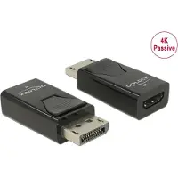 DeLOCK - Videoadapter - DisplayPort männlich zu HDMI weiblich - Schwarz - passiver Konverter, unterstützt 4K 30 Hz (3840 x 2160), Unterstützung für 3D-Video