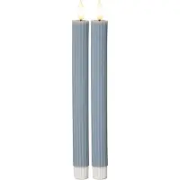 Star Trading LED Wachskerze Flamme Stripe in Blau 2er-Set 0,02W