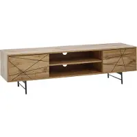 FineBuy Lowboard Holz Eiche-Nachbildung 160x45x40 cm TV-Kommode mit zwei Türen TV-Schrank Hoch Fernsehtisch Fernsehschrank Modern Fernsehkommode Wohnzimmer