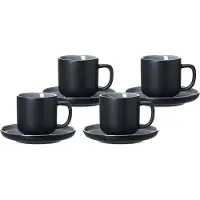 Ritzenhoff & Breker JASPER Espressotasse mit Untertasse 100 ml 4er Set schwarz