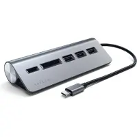 Satechi ST-TCHCRM, USB 3.2 Gen 1 (3.1 Gen 1) Type-C, Grau, MicroSD (TransFlash), SD, USB 3.2 Gen 1 (3.1 Gen 1) Type-A, USB, 136,7 mm