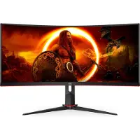 AOC G2 CU34G2XP, 86,4 cm (34"), 3440 x 1440 Pixel, UltraWide Quad HD, LED, 5 ms, Schwarz, Rot