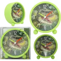 Depesche Wecker Dino World grün lautlose Zeiger, Lichtfunktion auf Knopfdruck,, 1x AA 1,5V Batterie enthalten,,