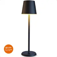 Goliving Essence Tischlampe Wiederaufladbar - Tischleuchte - Nachttischlampe - Dimmbar - Touch-Lampe - Nachtlampe - 38 cm - Schwarz