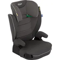 Graco Logico L i-Size R 129, Kindersitz ca. 3,5 bis 12 Jahre (100 bis 150 cm), höhenverstellbare Armlehnen, waschbare Sitzbezüge, Installation mit Fahrzeuggurt, Kindersitz grau, Iron