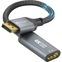 Sonero DisplayPort-Adapterkabel, DP auf HDMI, 4K60, grau/schwarz, 10 cm