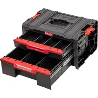 Qbrick System PRO Drawer 2 Toolbox 2.0 Basic stapelbar 450 x 310 x 244 mm 4,5 l 9,5 l IP54 mit zwei Schubläden 5 Trennwänden