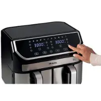 Ariete 4630S Air Fryer 9 L schwarz mit 8 vorinstallierten Programme, 3,5 kg Fassungsvermögen