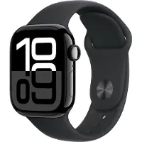 Apple Watch Series 10 Aluminium 42 mm (2024) | GPS | diamantschwarz | Sportarmband M/L | Schwarz