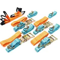 Wiltec Auto Spanngurt 4er Set 3,5m x 50 mm 3000 daN Zurrgurte Autotransport Reifengurte