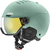 Uvex Wanted Visor, Skihelm mit Visier, hellgrün