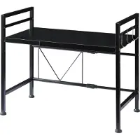 En.casa Mikrowellenregal 'Sorsele' Küchenregal 1 Ebene verstellbar Metall Schwarz