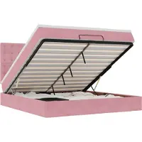 vidaXL Ottoman-Bett mit Matratzen & LEDs Rosa 180x200 cm Samt